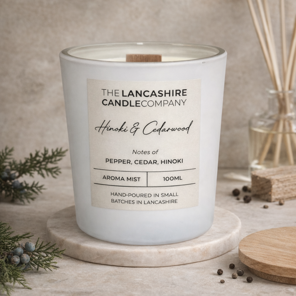 Hinoki & Cedarwood Scented Candle
