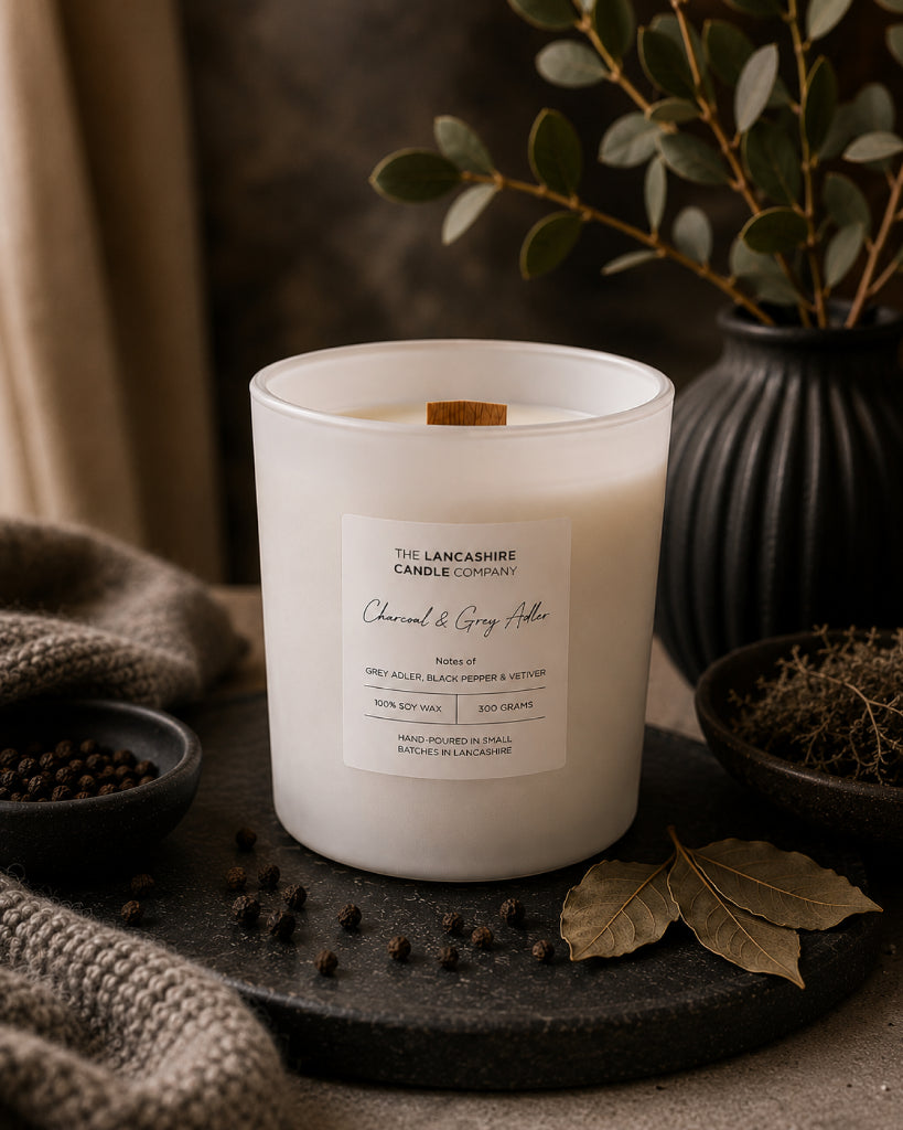 Charcoal & Grey Alder Scented Candle