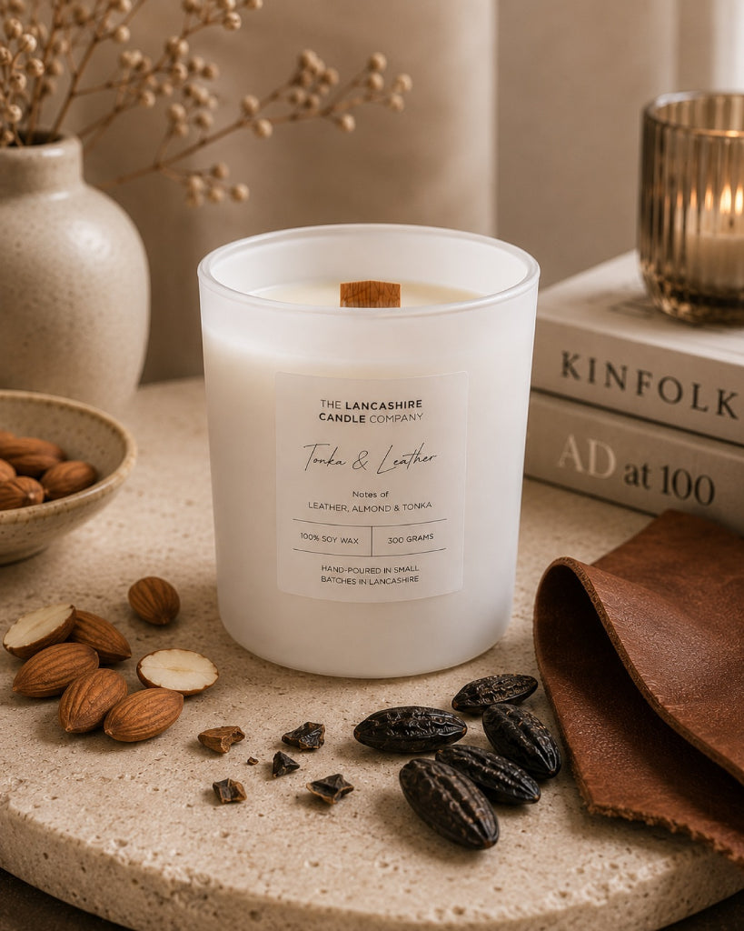 Tonka & Leather Scented Candle