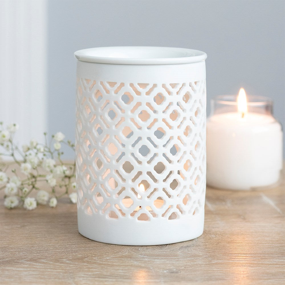 White Matte Lattice Ceramic Burner