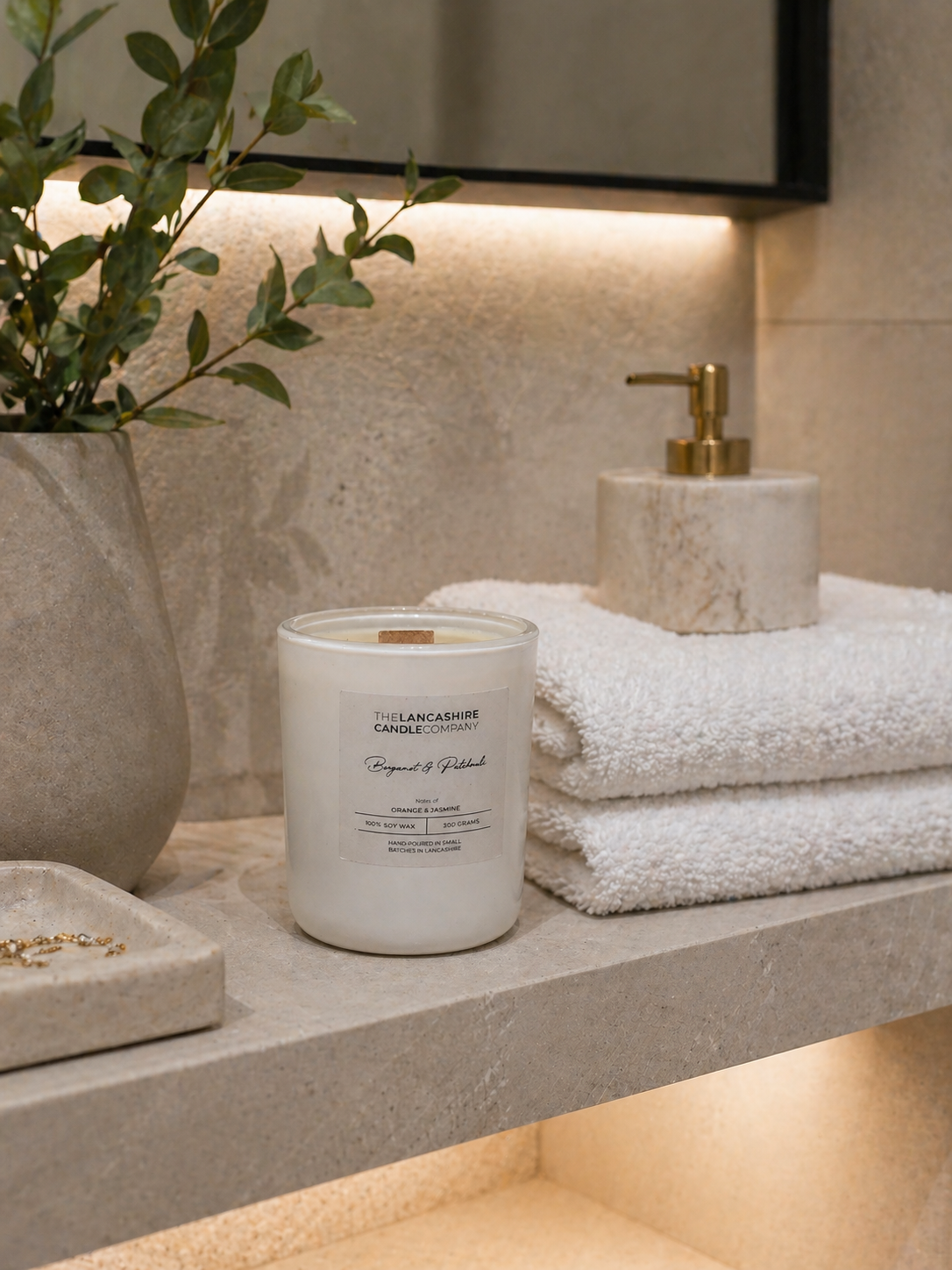Bergamot & Patchouli Scented Candle