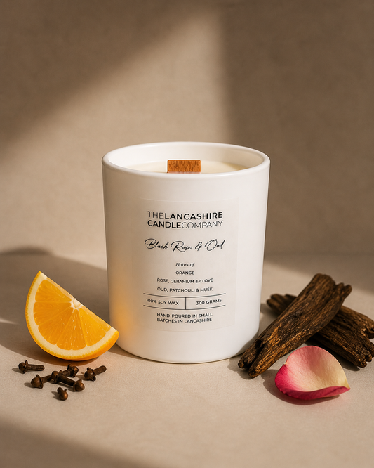 Black Rose & Oud Scented Candle