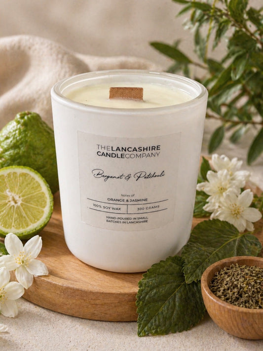 Bergamot & Patchouli Scented Candle