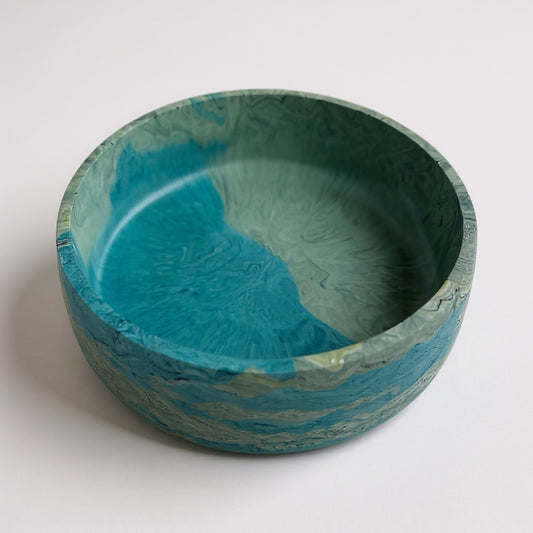 Blue & Green Marble Jesmonite Bowl
