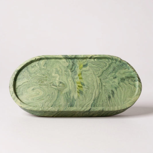 Blue/Green Marble Jesmonite Trinket Tray