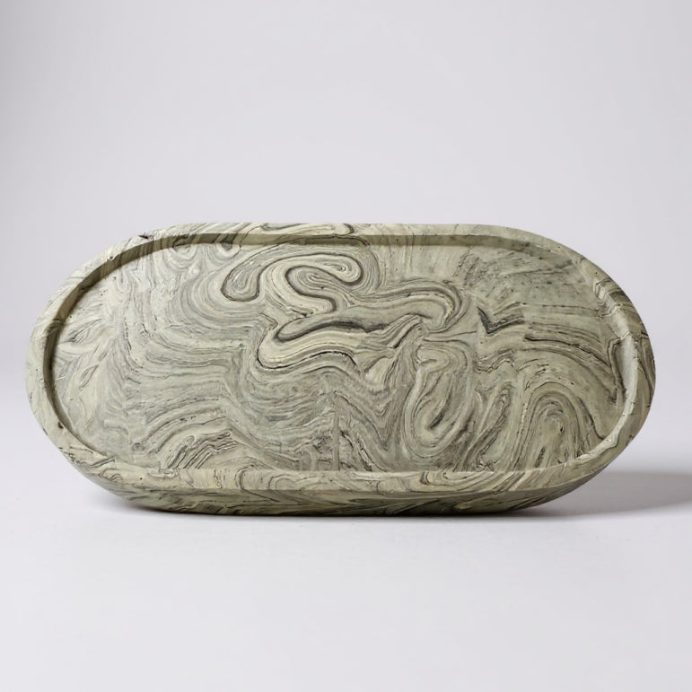 Grey Marble Jesmonite Trinket Tray